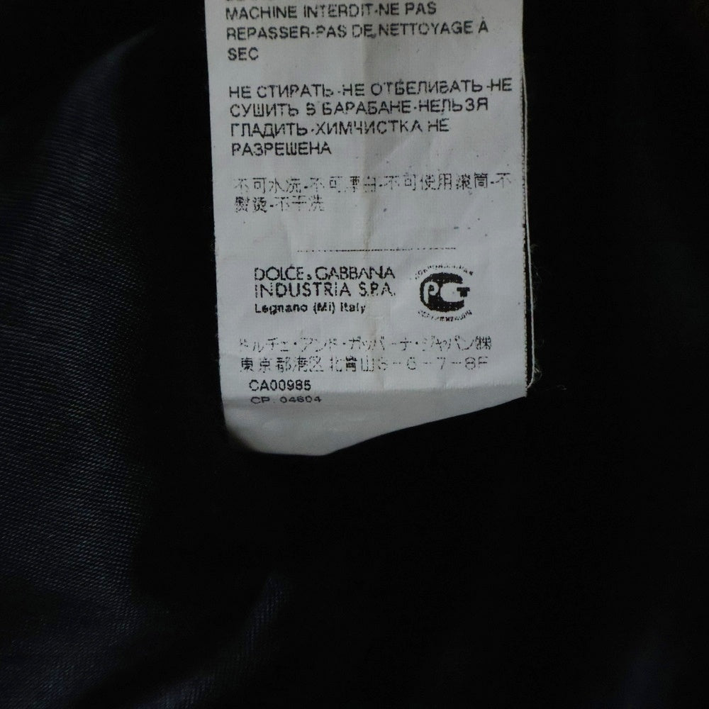 DOLCE & GABBANA(ドルチェアンドガッバーナ) ラムスキン レザー マルチポケット ジップアップ ジャケット ブラウン G9M33L/FULRI