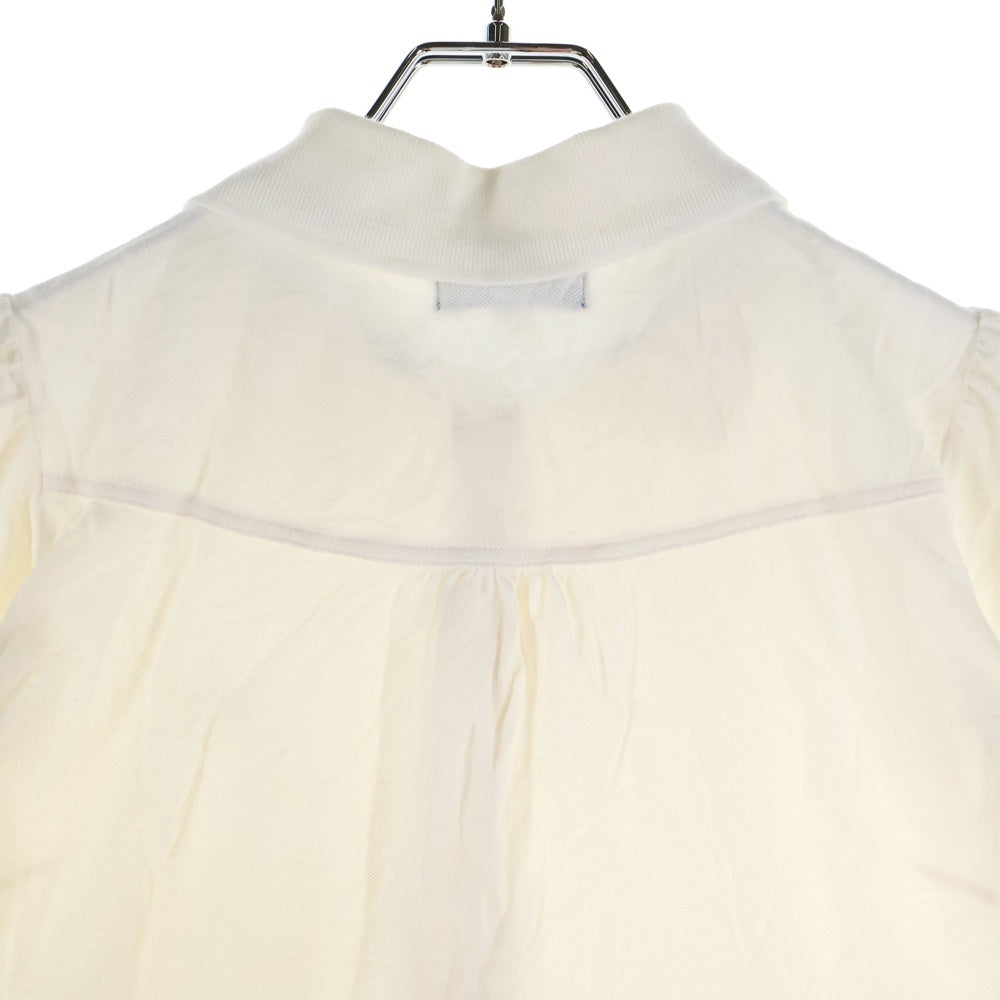 BURBERRY BLUE LABEL(バーバリーブルーレーベル) ロゴ刺繍 バーバリーチェック スカートデザイン半袖ポロシャツ ホワイト