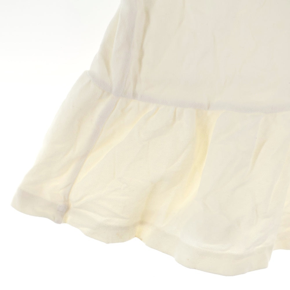 BURBERRY BLUE LABEL(バーバリーブルーレーベル) ロゴ刺繍 バーバリーチェック スカートデザイン半袖ポロシャツ ホワイト