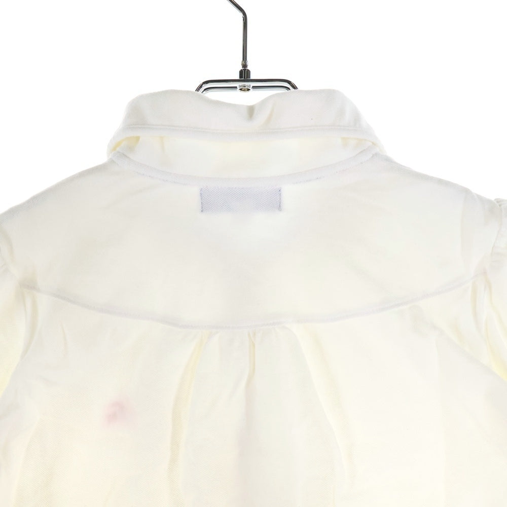 BURBERRY BLUE LABEL(バーバリーブルーレーベル) ロゴ刺繍 バーバリーチェック 半袖ポロシャツ ホワイト レディース