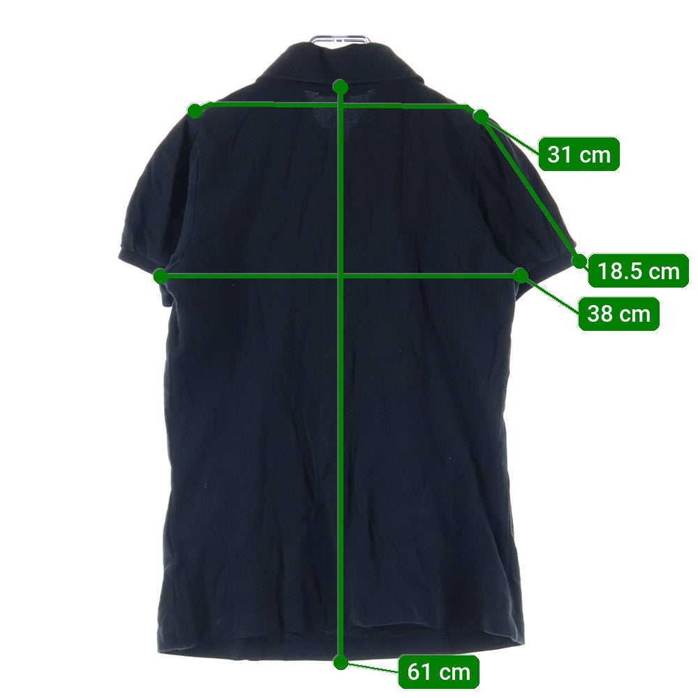 BURBERRY BLUE LABEL(バーバリーブルーレーベル) ロゴ刺繍 バーバリーチェック フリンジ付半袖ポロシャツ ブラック