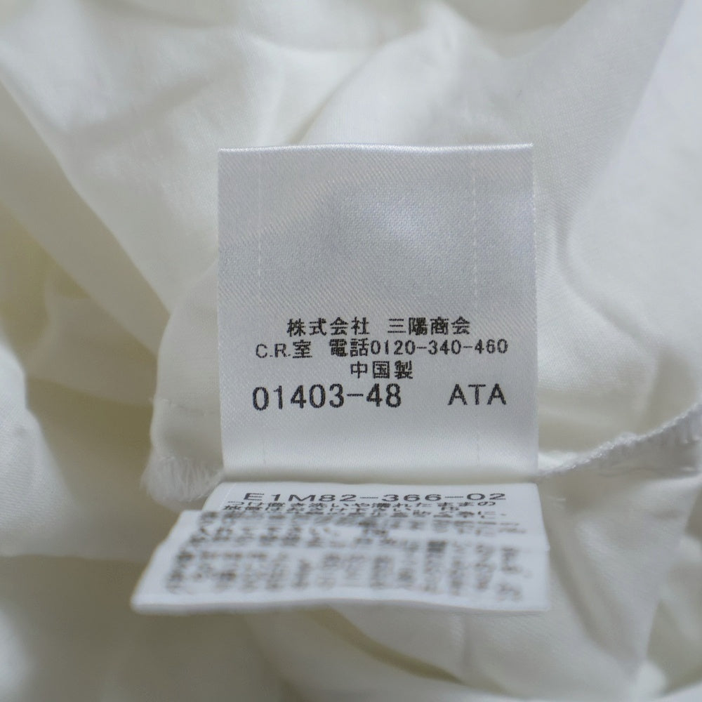 BURBERRY BLUE LABEL(バーバリーブルーレーベル) ロゴ刺繍 バーバリーチェック タック入リボンブラウス シャツ ホワイト レディース