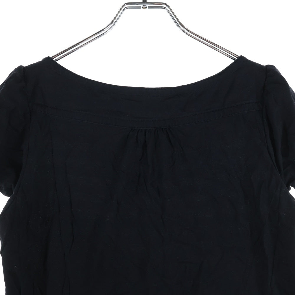 BURBERRY BLUE LABEL(バーバリーブルーレーベル) ロゴ刺繍 ボーダー半袖ワンピース ブラック レディース