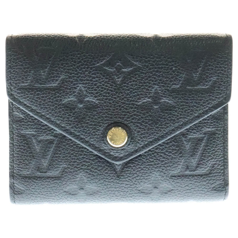 LOUIS VUITTON(ルイヴィトン) アンプラント ポルトフォイユヴィクトリーヌ コンパクトウォレット 三つ折り財布 コインケース ブラック ノワール ゴールド金具 レザー M64060