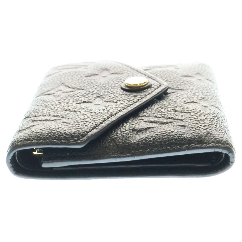 LOUIS VUITTON(ルイヴィトン) アンプラント ポルトフォイユヴィクトリーヌ コンパクトウォレット 三つ折り財布 コインケース ブラック ノワール ゴールド金具 レザー M64060