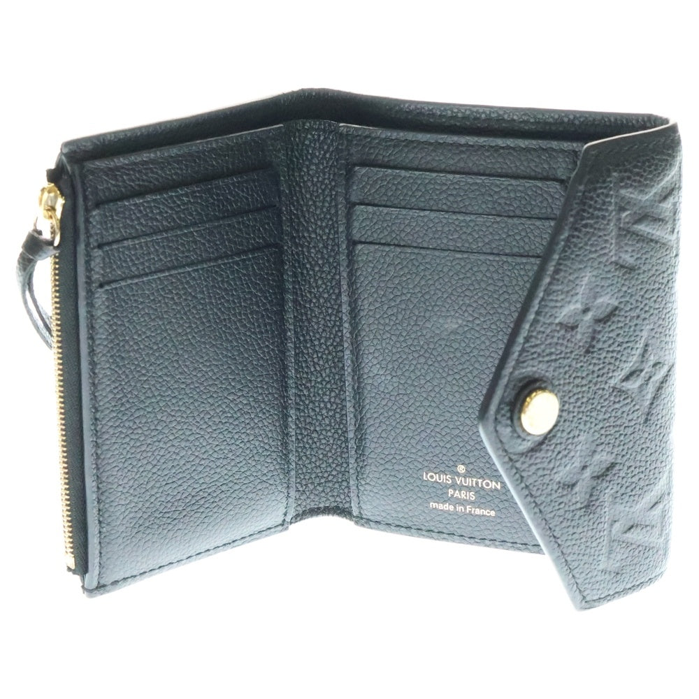 LOUIS VUITTON(ルイヴィトン) アンプラント ポルトフォイユヴィクトリーヌ コンパクトウォレット 三つ折り財布 コインケース ブラック ノワール ゴールド金具 レザー M64060