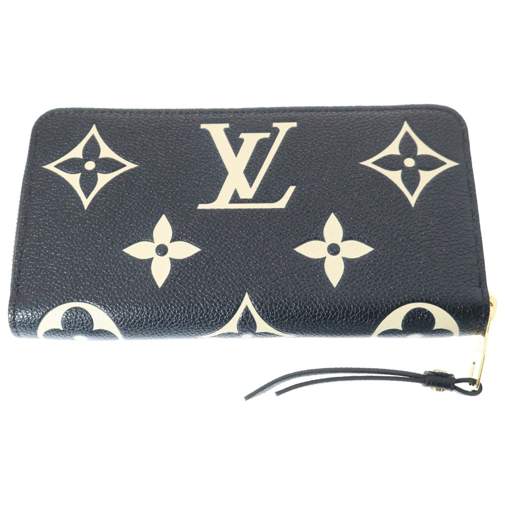 LOUIS VUITTON(ルイヴィトン) モノグラムアンプラント ラウンドジッピーレザーロングウォレット 長財布 ブラック/ベージュ M80481