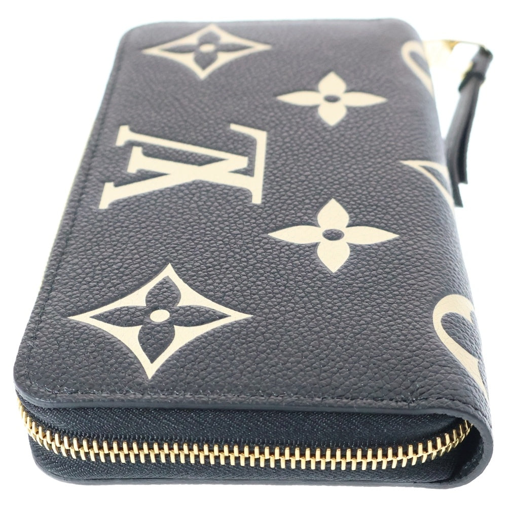 LOUIS VUITTON(ルイヴィトン) モノグラムアンプラント ラウンドジッピーレザーロングウォレット 長財布 ブラック/ベージュ M80481