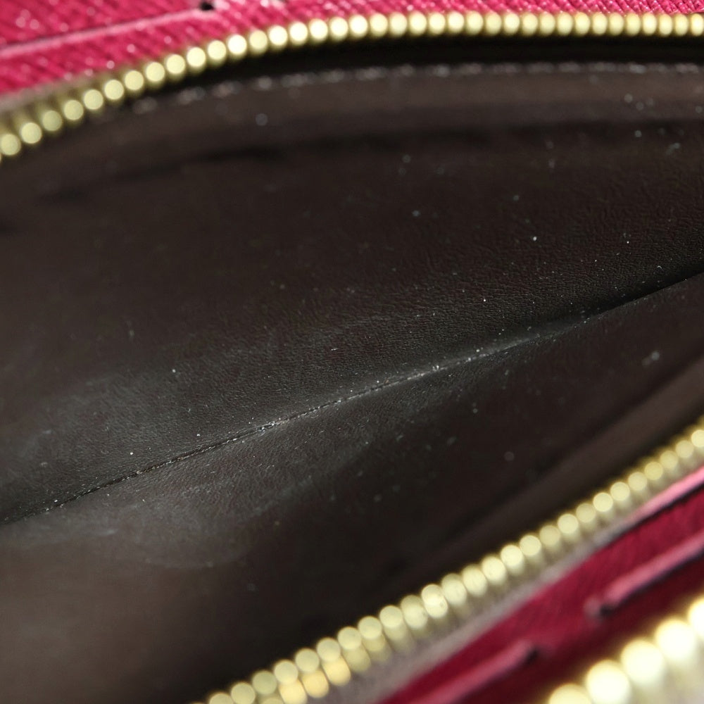 LOUIS VUITTON(ルイヴィトン) モノグラム ポルトフォイユクレマンス フューシャ ラウンドファスナーレザーロングウォレット 長財布 ブラウン M60742