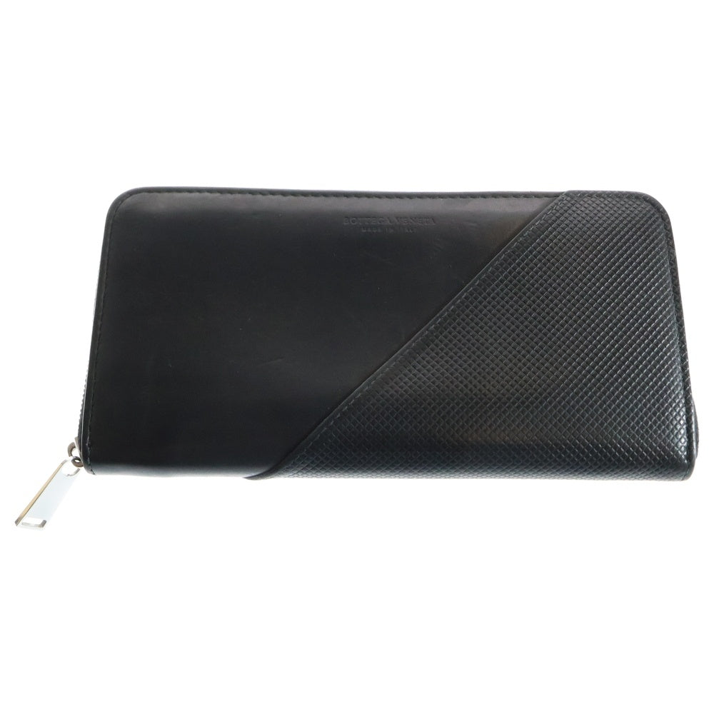 BOTTEGA VENETA イントレチャート 長財布 レザー ラウンドジップ