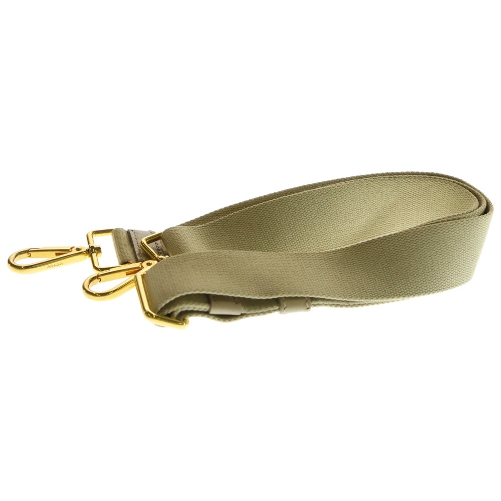 PRADA(プラダ) ビジューカナパ 2wayハンドバッグ ショルダーバッグ ゴールド金具 アイボリー キャンバス B2439O