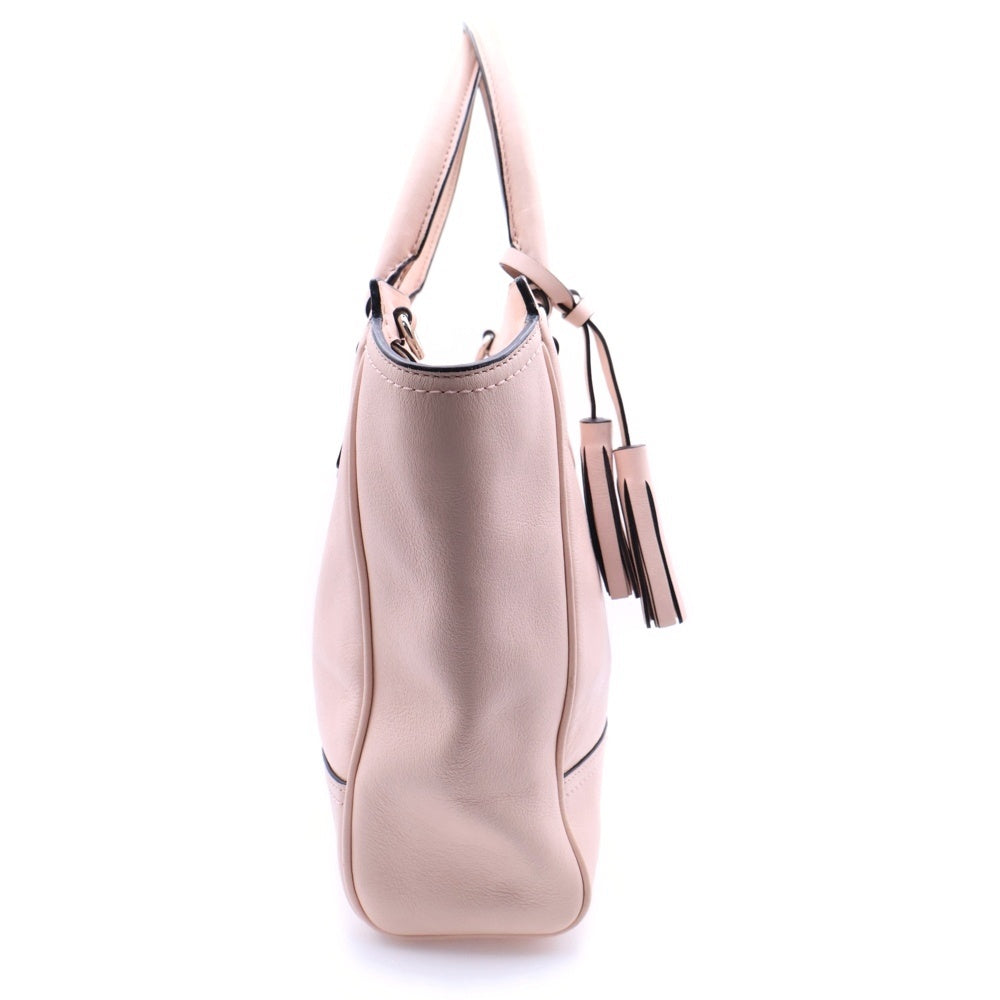 COACH(コーチ) タッセル レザー 2WAY ハンド ショルダーバッグ シルバー金具 ピンク