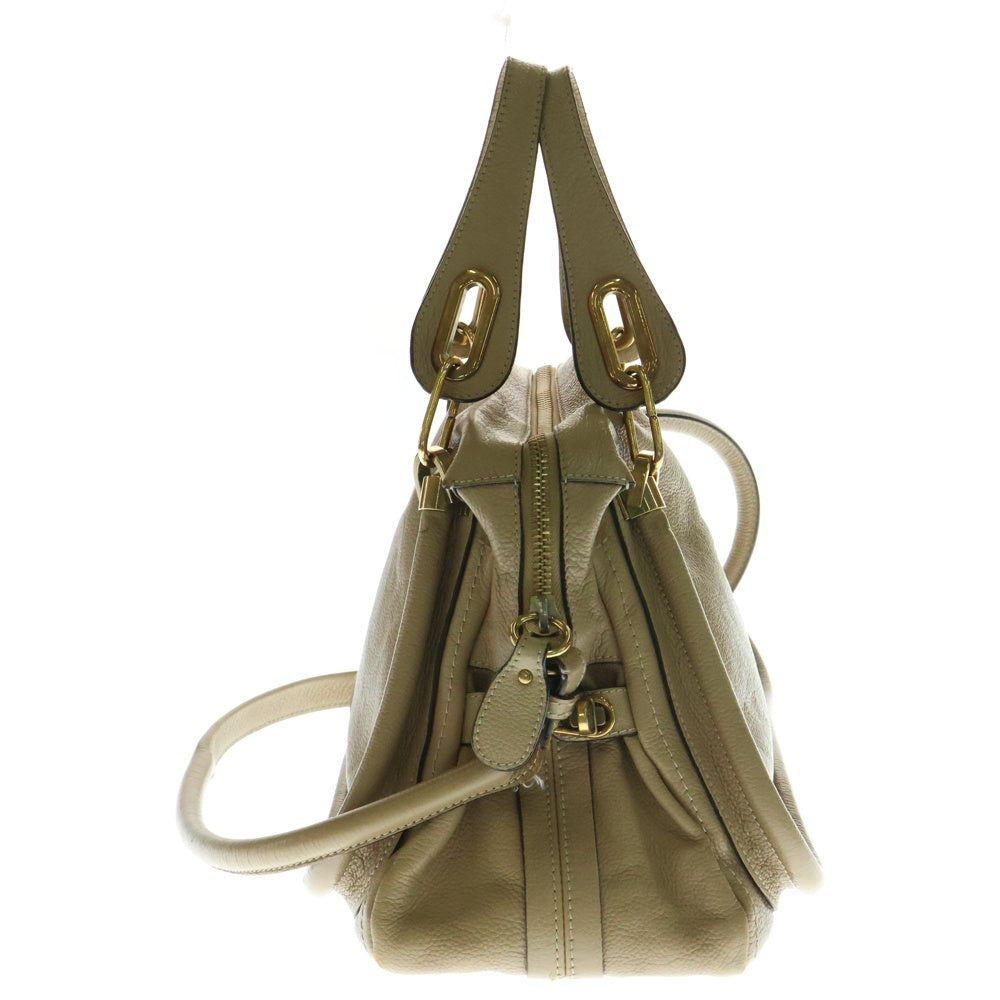 Chloe(クロエ) パラティ 2wayショルダーバッグ ハンドバッグ ベージュ ゴールド金具 レザー