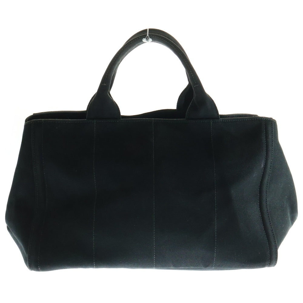 PRADA(プラダ) ビジューカナパ 2wayハンドバッグ ショルダーバッグ ブラック スタッズ ゴールド金具 キャンバス B2642O