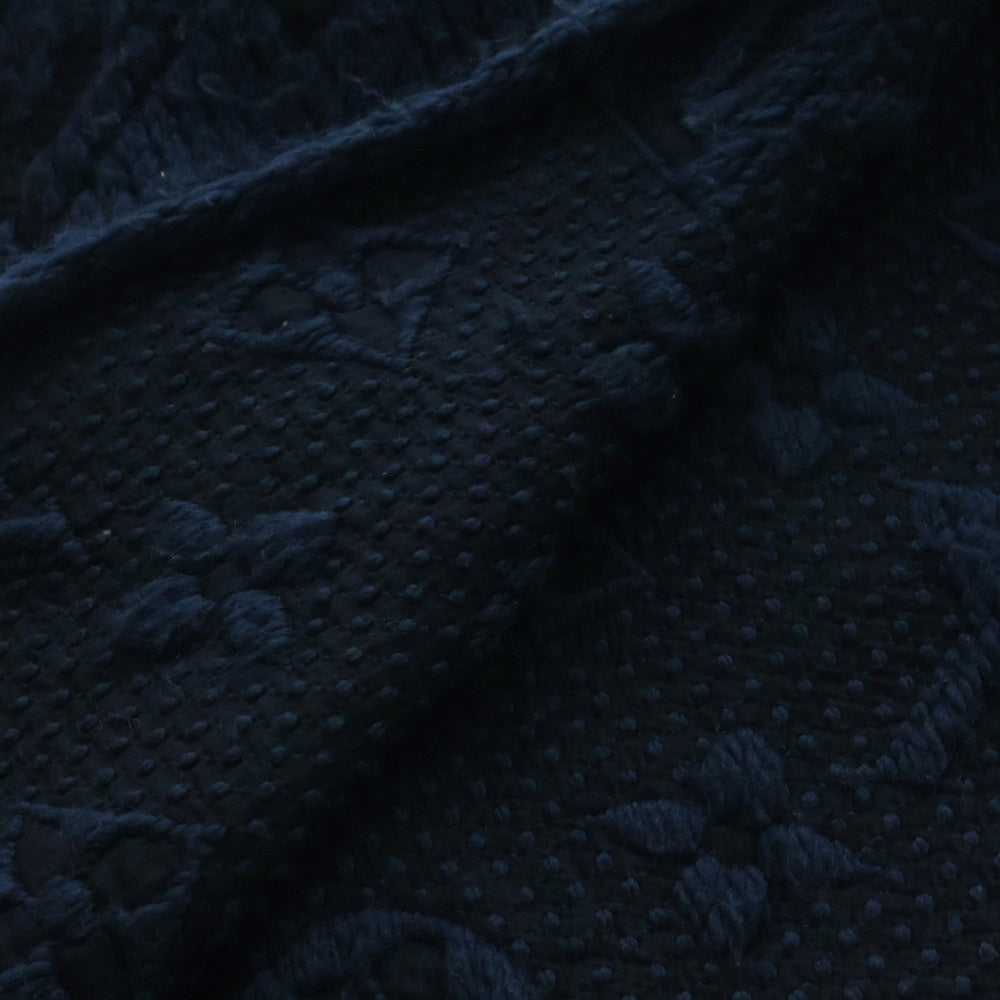 LOUIS VUITTON(ルイヴィトン) エシャルプ ロゴマニア モノグラム フリンジ マフラー ブルー M75504