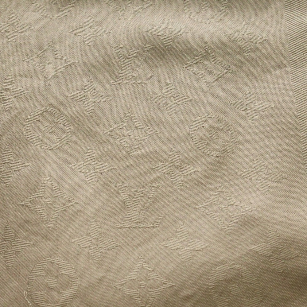 LOUIS VUITTON(ルイヴィトン) モノグラム ストール ベージュ ライトグレー シルク×ウール 401910