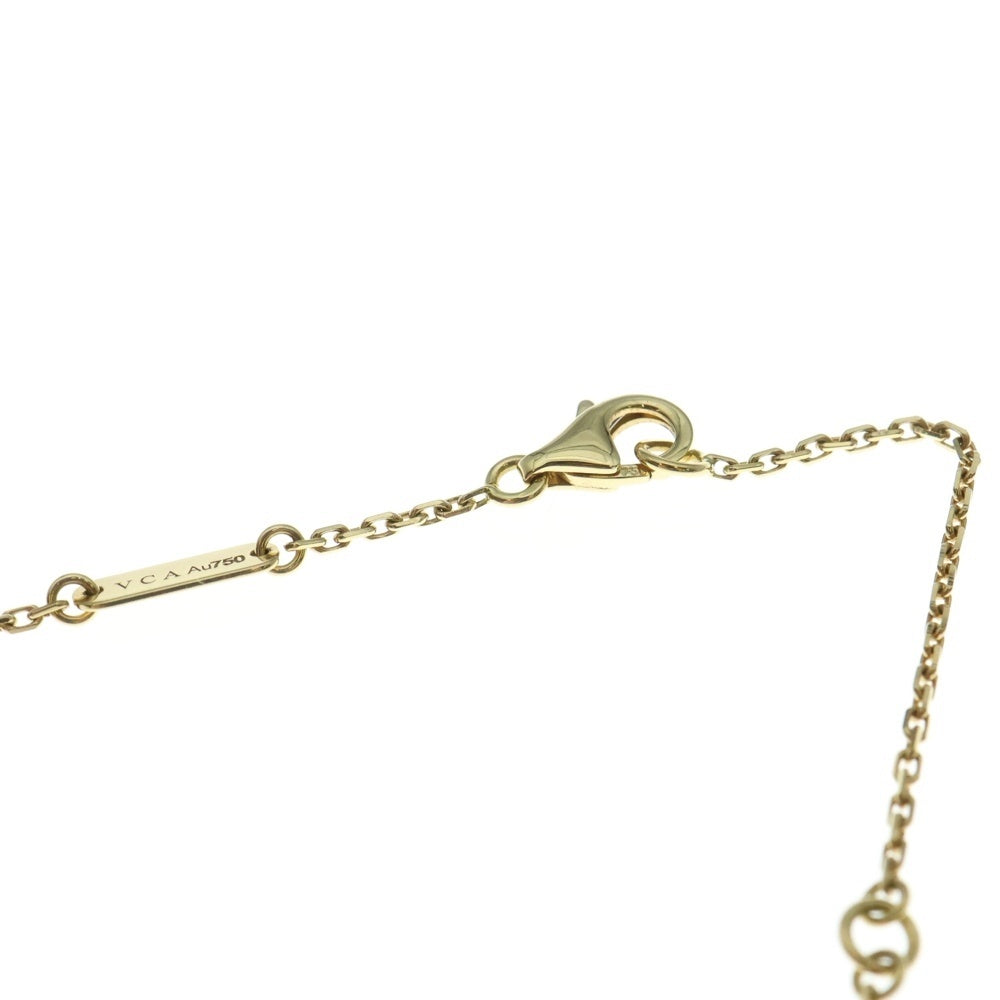 Van Cleef & Arpels(ヴァンクリーフアンドアーペル) ヴィンテージアルハンブラ マラカイト 2013年ホリデーコレクション 1PD ダイヤ付チェーンペンダントネックレス K18YG イエローゴールド レディース