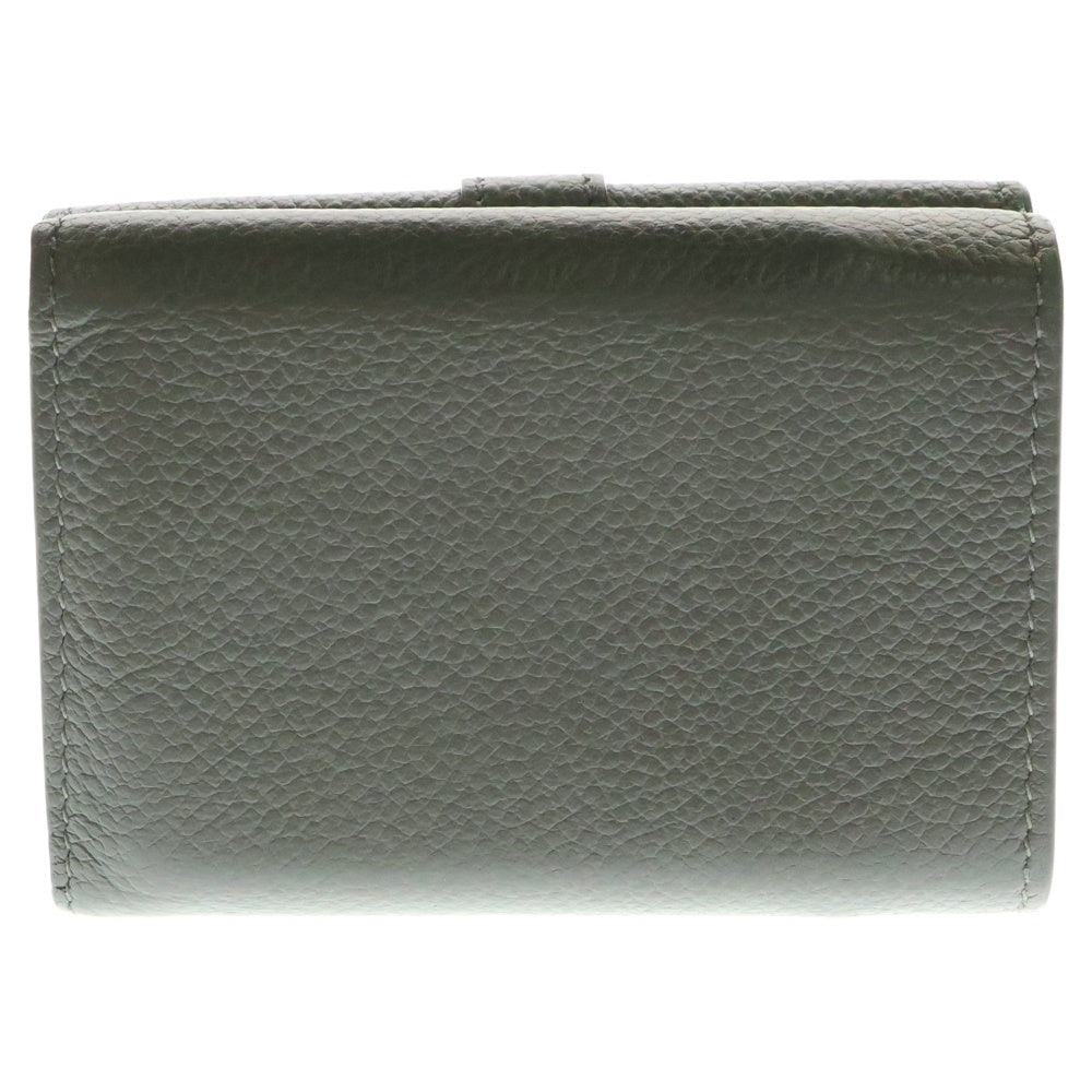SAINT LAURENT PARIS(サンローランパリ) カサンドラ オリガミ タイニーウォレット コンパクトウォレット 三つ折り財布 グレージュ ゴールド金具 レザー 669959