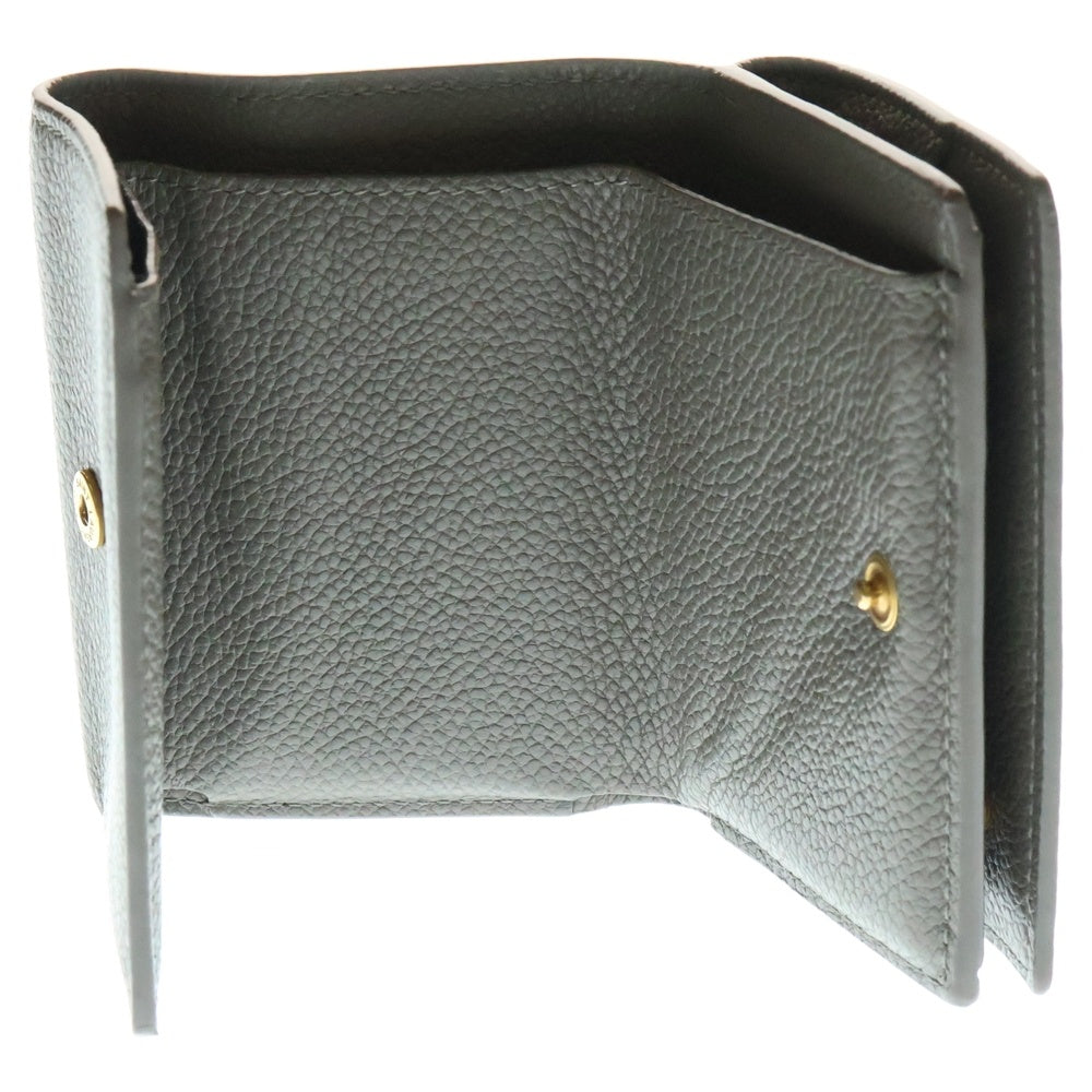 SAINT LAURENT PARIS(サンローランパリ) カサンドラ オリガミ タイニーウォレット コンパクトウォレット 三つ折り財布 グレージュ ゴールド金具 レザー 669959