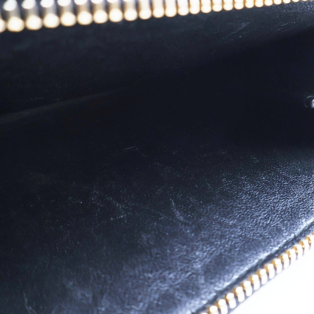 SAINT LAURENT PARIS(サンローランパリ) モノグラム カサンドラ YSLロゴ レザーコンパクトウォレット 財布 ブラック×ゴールド 403723