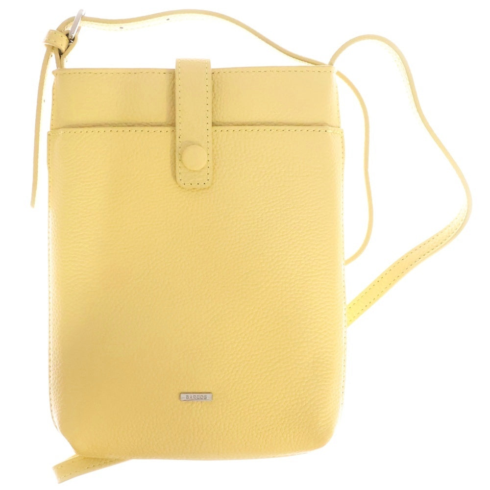 BARCOS(バルコス) ロゴ レザーショルダーバッグ イエロー