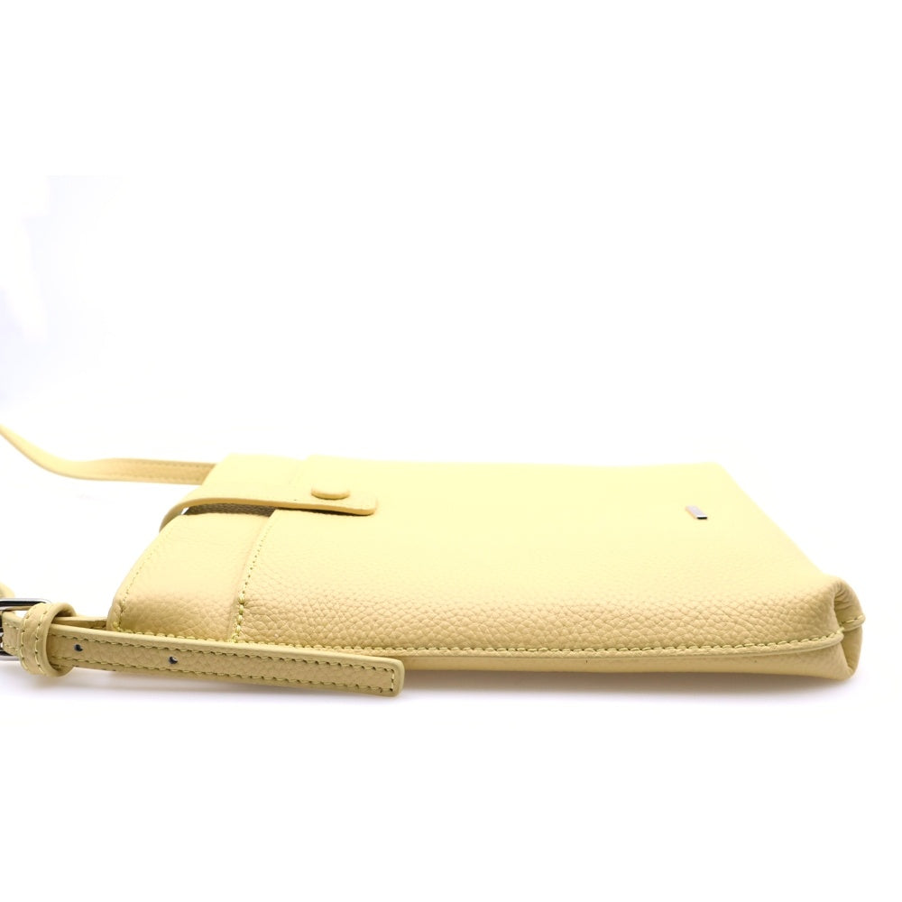 BARCOS(バルコス) ロゴ レザーショルダーバッグ イエロー