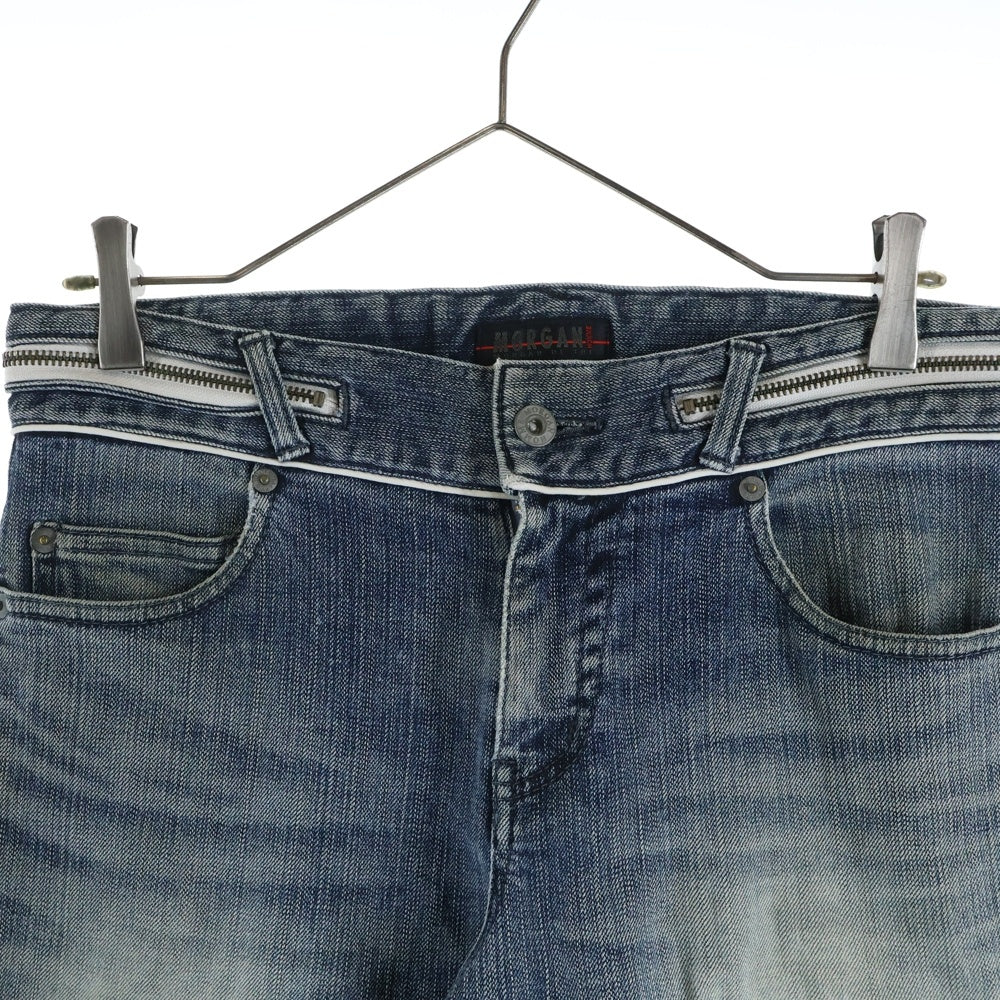 MORGAN HOMME(モルガンオム) ジップフライデニムパンツ ブルー