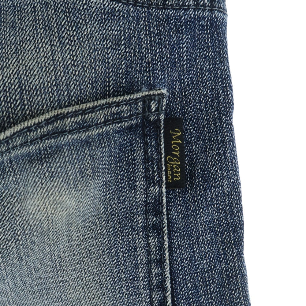 MORGAN HOMME(モルガンオム) ジップフライデニムパンツ ブルー