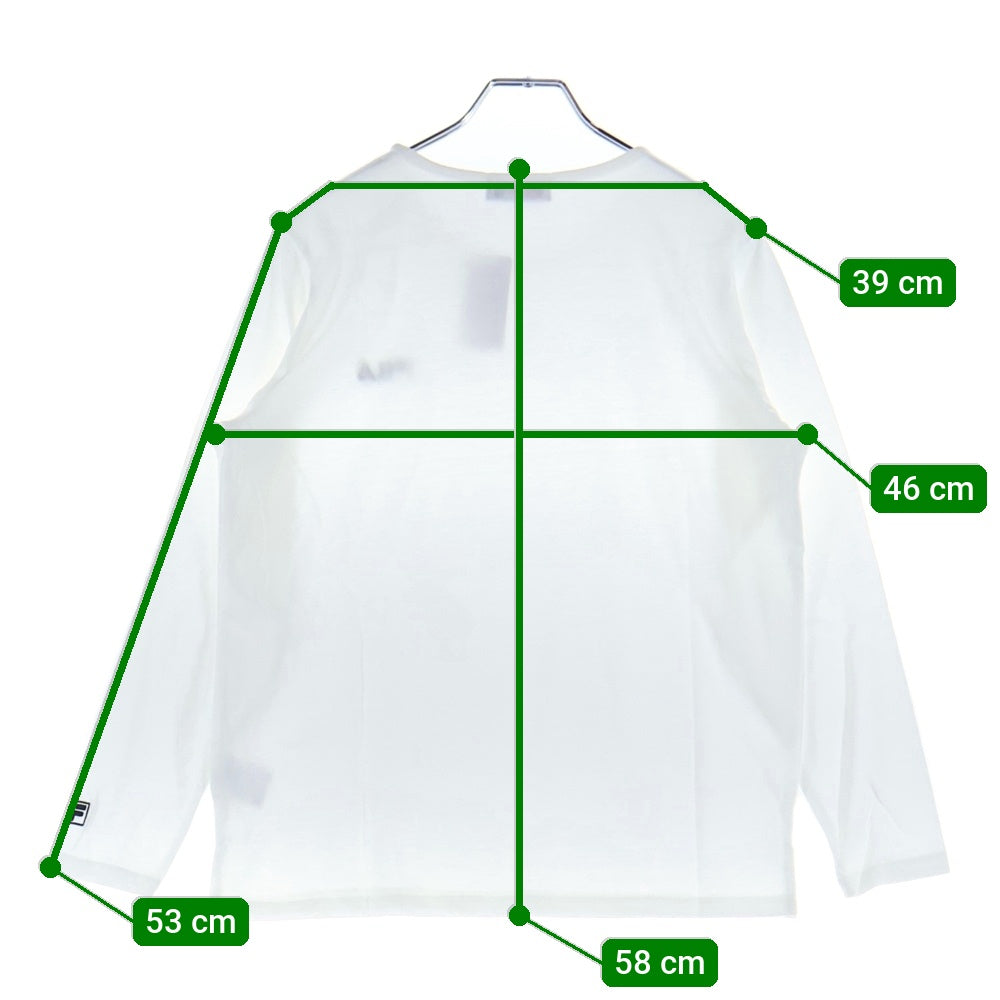 FILA(フィラ) ロゴ刺繍 長袖 Tシャツ ホワイト