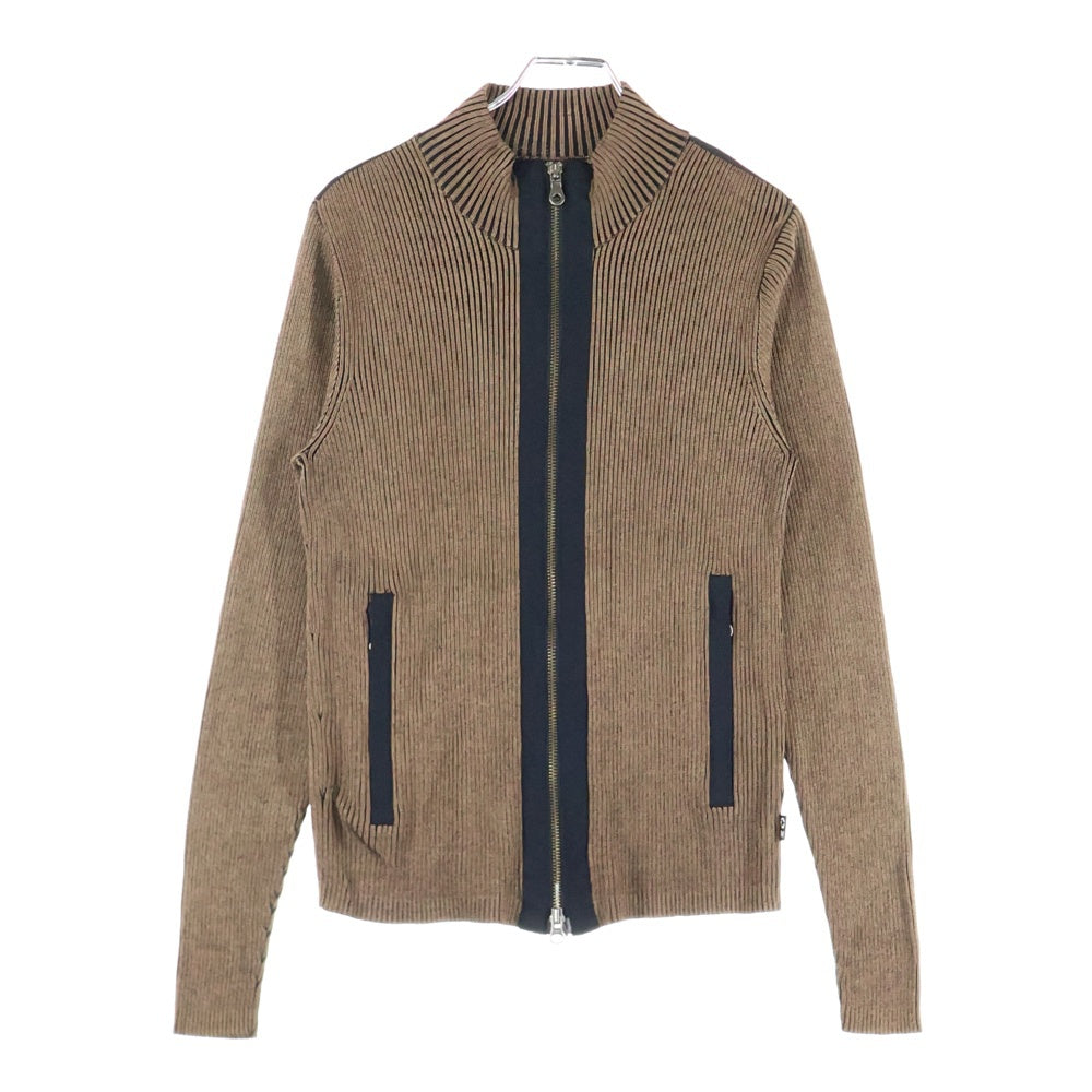 MORGAN HOMME(モルガンオム) ジップアップニット ブルゾン ブラウン