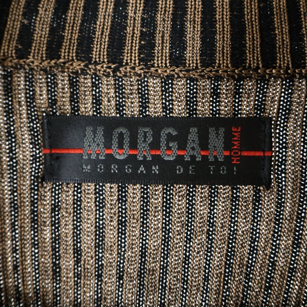 MORGAN HOMME(モルガンオム) ジップアップニット ブルゾン ブラウン