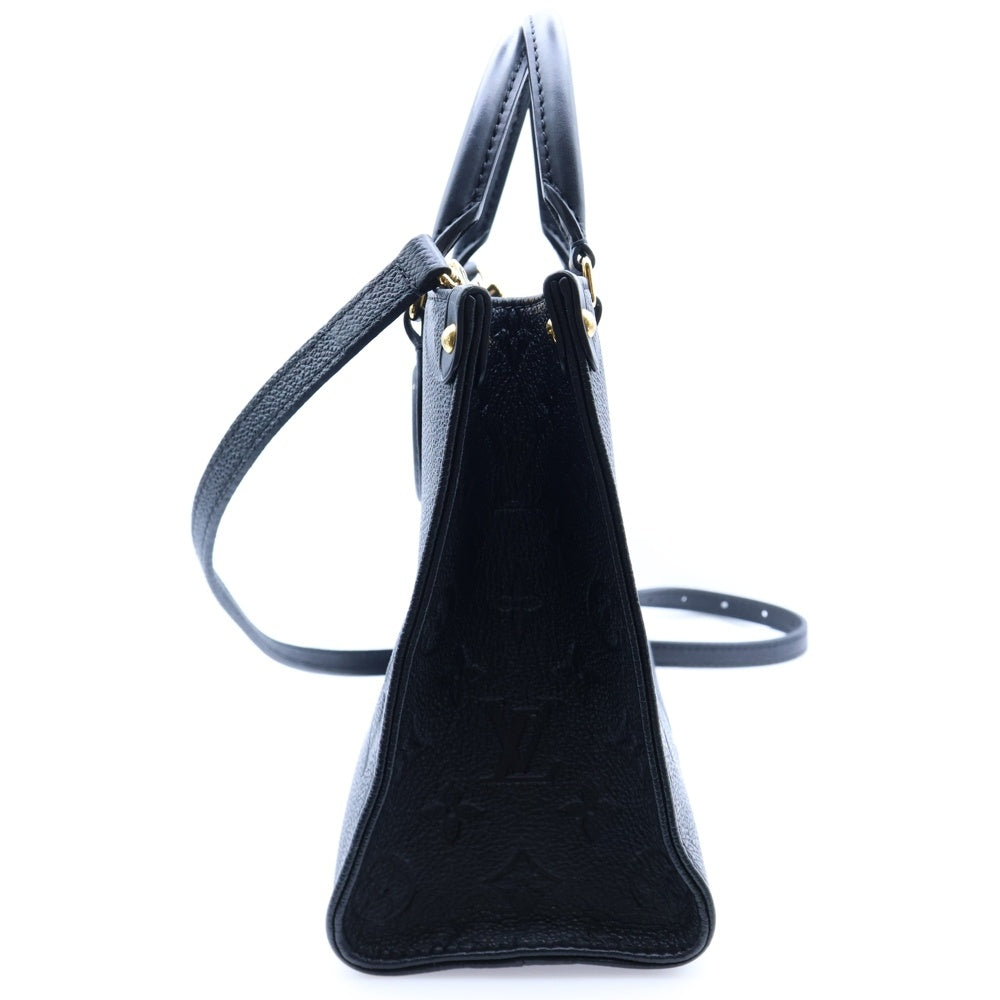 LOUIS VUITTON(ルイヴィトン) オンザゴーPM モノグラム アンプラント ノワール エンボスレザー 2WAY ハンド ショルダー トートバッグ ゴールド金具 ブラック M45653