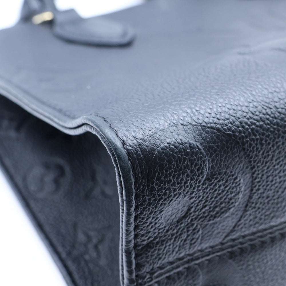 LOUIS VUITTON(ルイヴィトン) オンザゴーPM モノグラム アンプラント ノワール エンボスレザー 2WAY ハンド ショルダー トートバッグ ゴールド金具 ブラック M45653