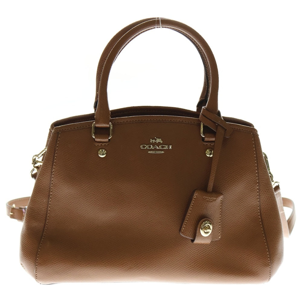 COACH(コーチ) 2WAYバッグ ミニトートバッグ ハンドバッグ ショルダーバッグ ブラウン ゴールド金具 レザー