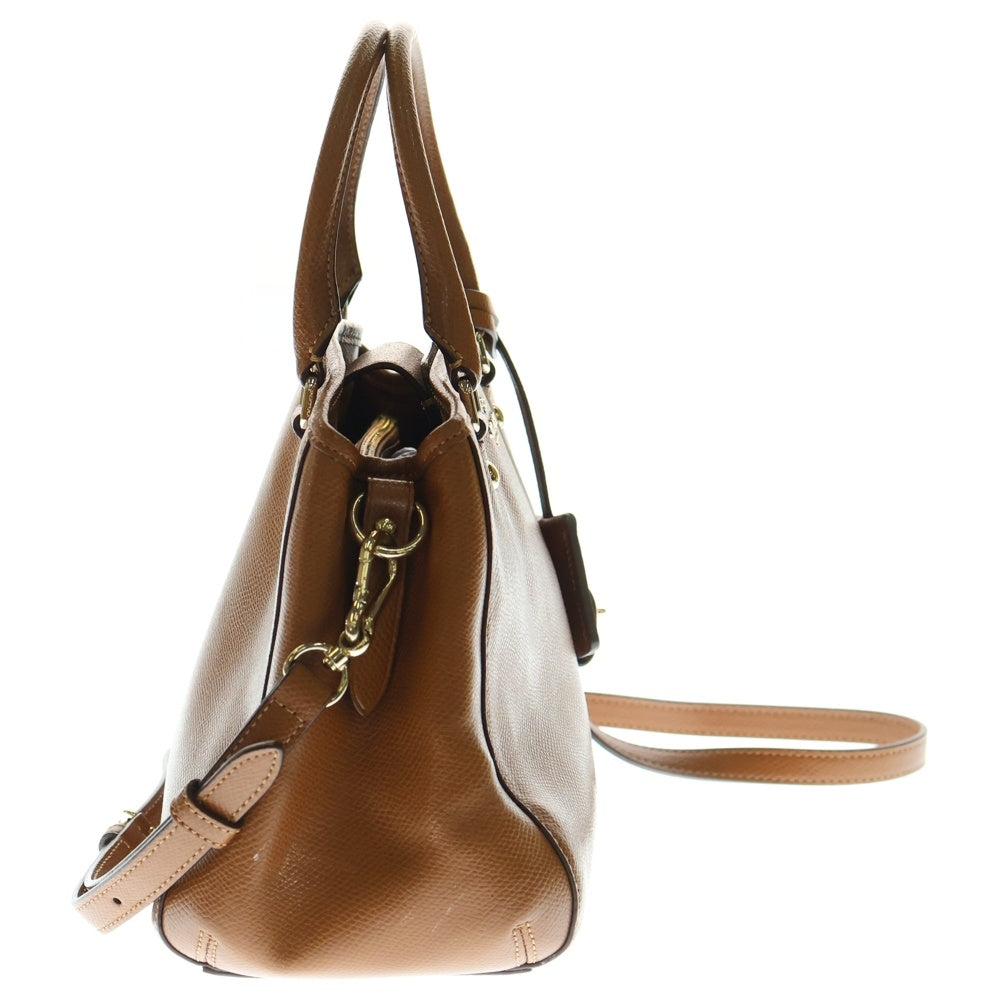 COACH(コーチ) 2WAYバッグ ミニトートバッグ ハンドバッグ ショルダーバッグ ブラウン ゴールド金具 レザー
