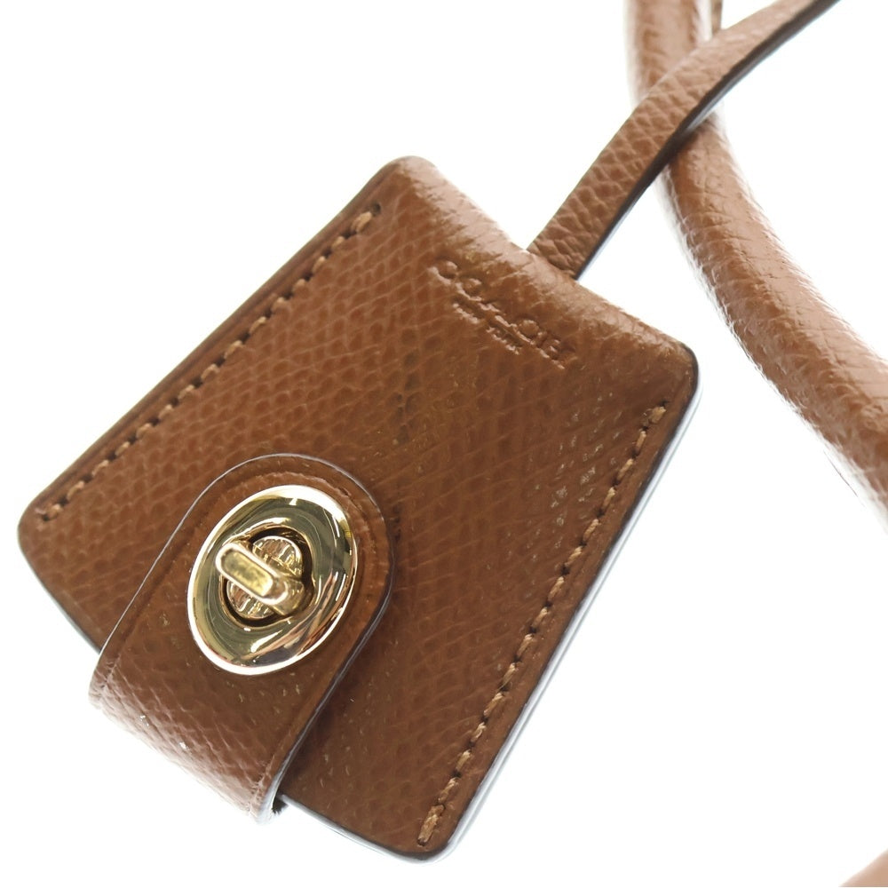 COACH(コーチ) 2WAYバッグ ミニトートバッグ ハンドバッグ ショルダーバッグ ブラウン ゴールド金具 レザー