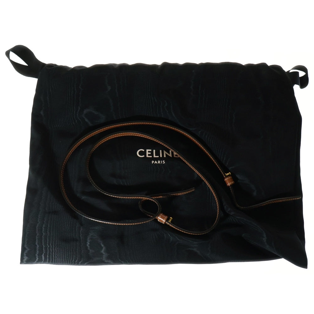 CELINE(セリーヌ) トリオンフ ミニ バーティカルカバ ロゴプリント PVC レザー 2WAY ハンド ショルダーバッグ ブラウン