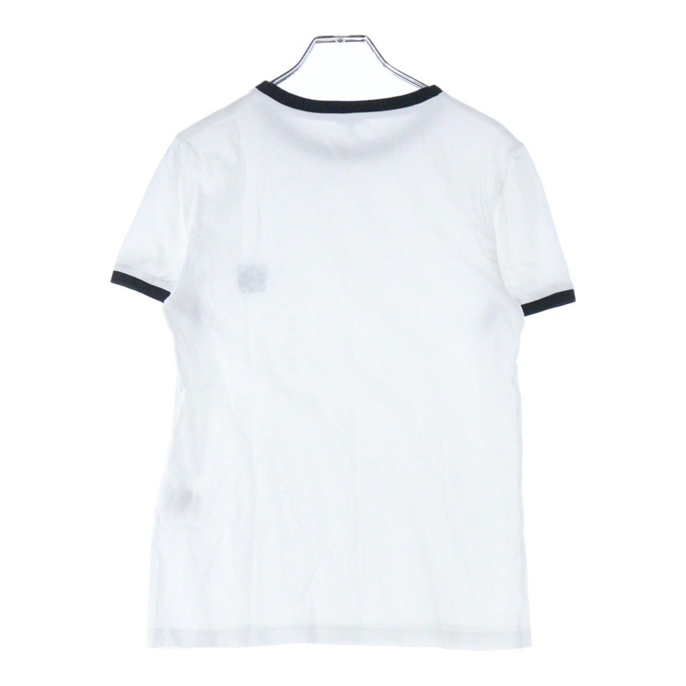 LOEWE(ロエベ) 22SS アナグラムロゴ刺繍 バイカラー クルーネック 半袖Tシャツ カットソー ホワイト/ブラック レディース S359Y22X28