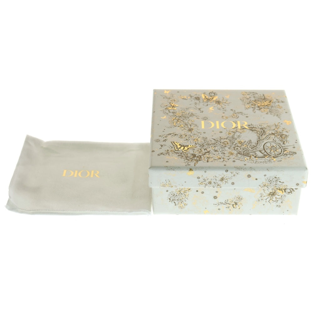 DIOR(ディオール) オブリーク サドル ロータスウォレット キャンバス レザー コンパクトウォレット 三つ折り財布 ゴールド金具 グレー
