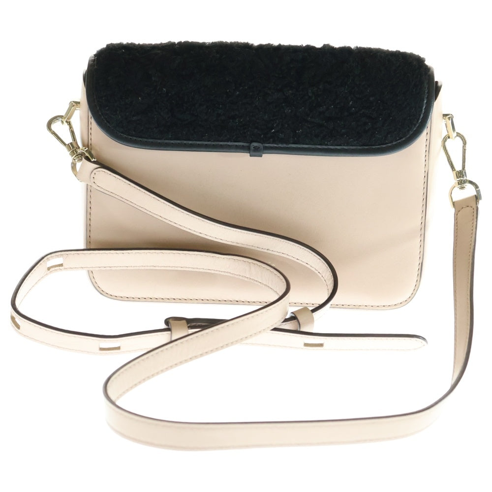 Kate Spade(ケイトスペード) ニコラ チェンジフラップ スペード ハート ターンロック レザー ボア ショルダーバッグ ピンク/ブラック
