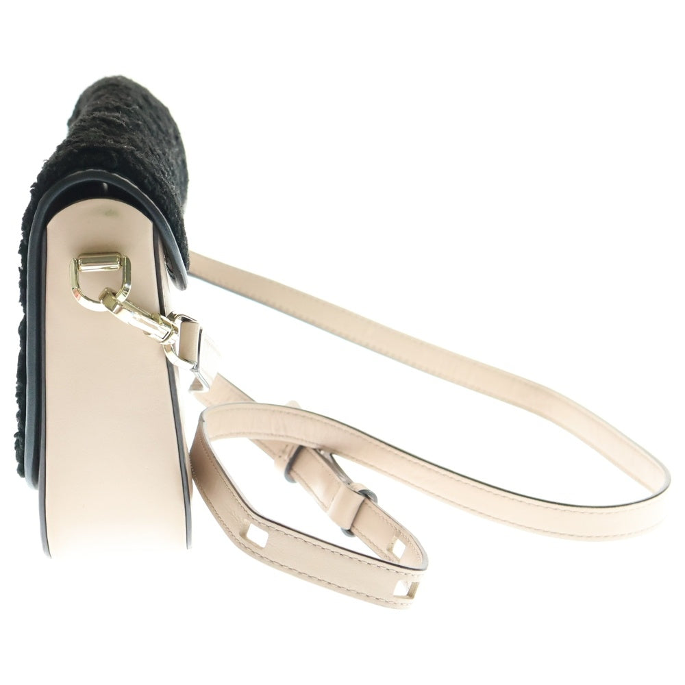 Kate Spade(ケイトスペード) ニコラ チェンジフラップ スペード ハート ターンロック レザー ボア ショルダーバッグ ピンク/ブラック