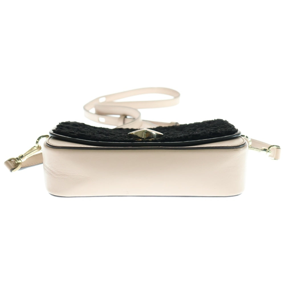 Kate Spade(ケイトスペード) ニコラ チェンジフラップ スペード ハート ターンロック レザー ボア ショルダーバッグ ピンク/ブラック
