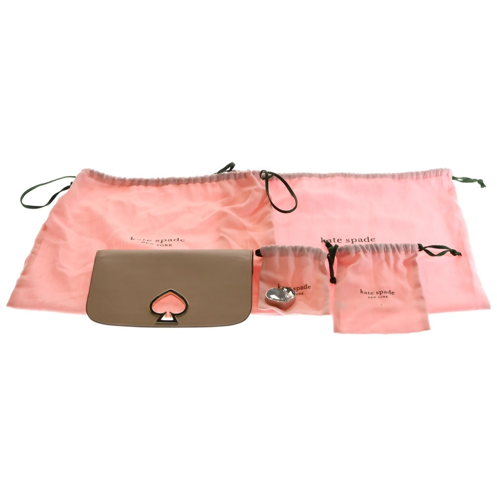 Kate Spade(ケイトスペード) ニコラ チェンジフラップ スペード ハート ターンロック レザー ボア ショルダーバッグ ピンク/ブラック