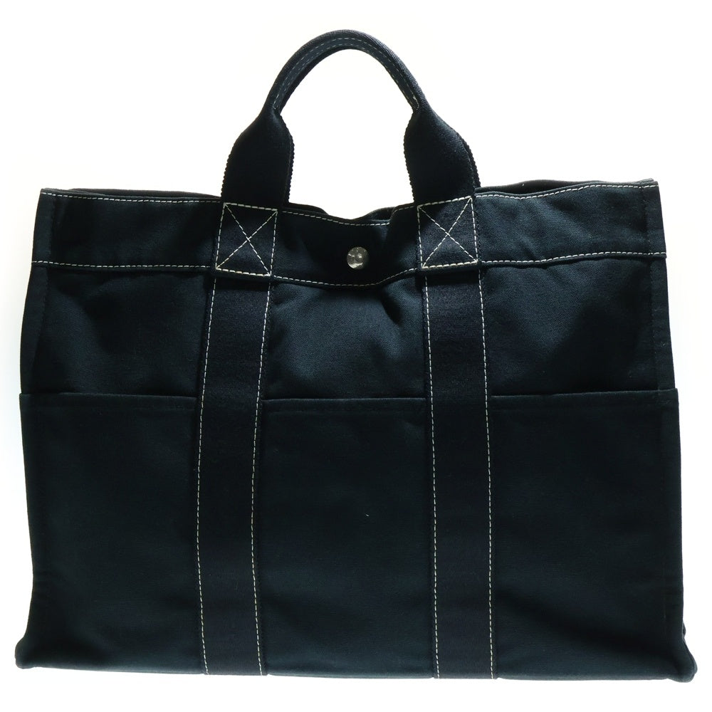HERMES(エルメス) ドーヴィルMM トートバッグ ハンドバッグ ホワイトステッチ キャンバス