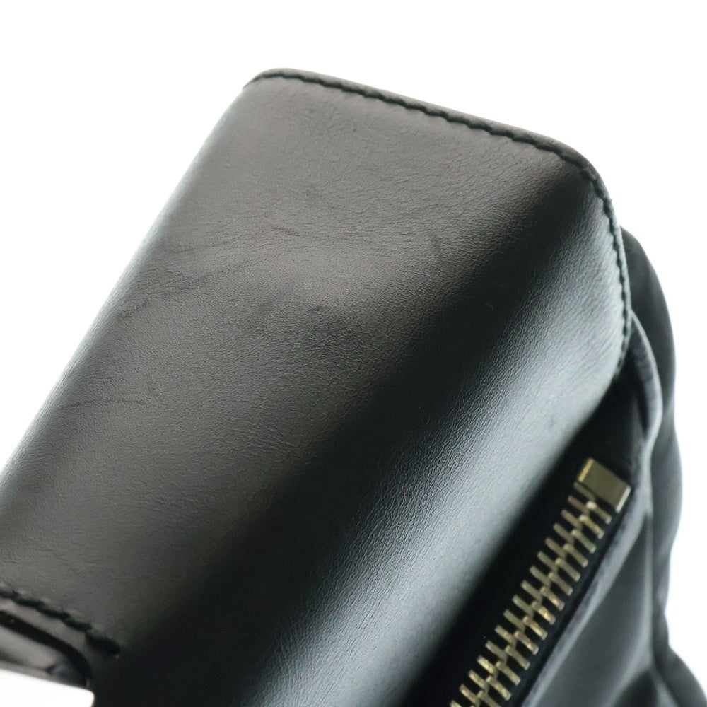 PRADA(プラダ) テスートナイロン レザーフラップ ブリーフケース ハンド ビジネスバッグ シルバー金具 ブラック