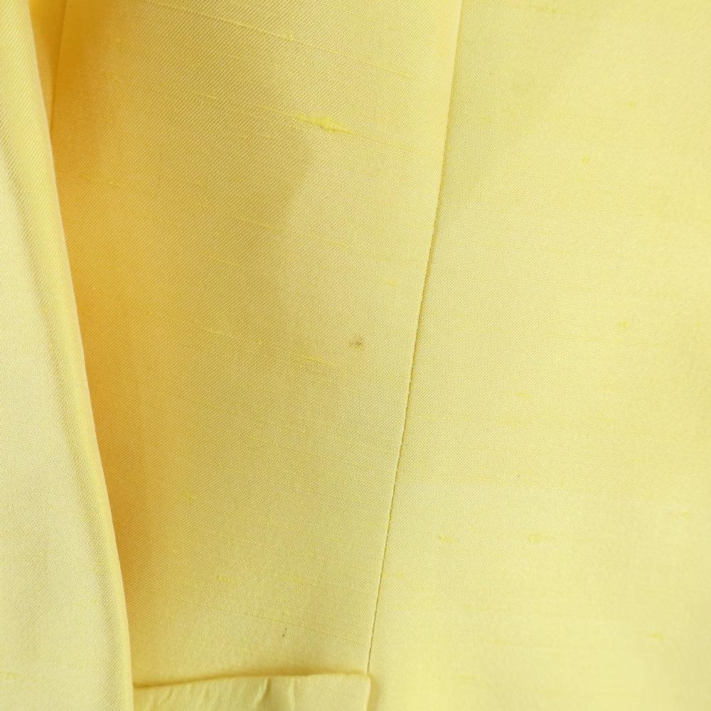 Christian Dior(クリスチャンディオール) コットン シルク ロゴボタン 5B テーラードジャケット イエロー レディース 7E12020096