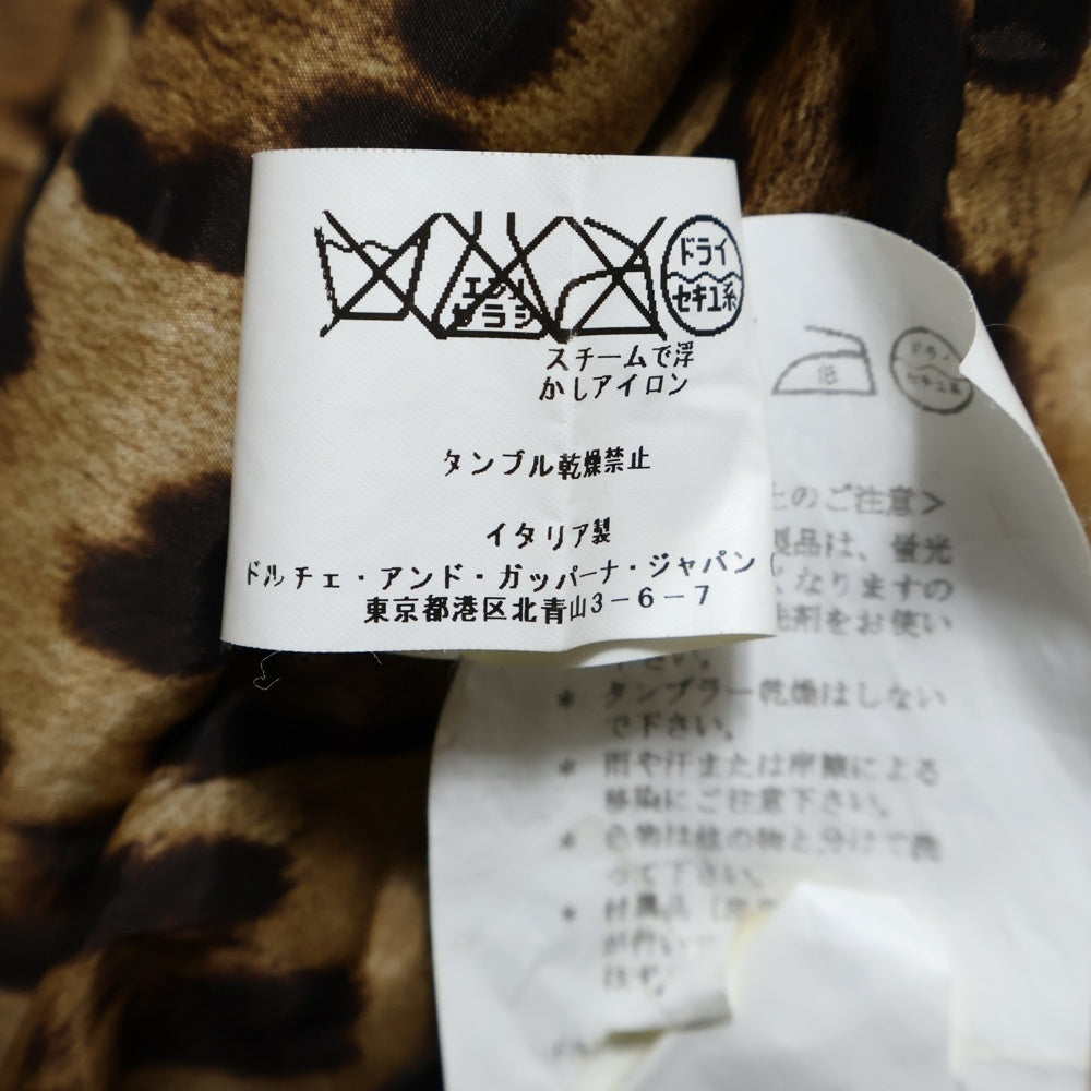 DOLCE & GABBANA(ドルチェアンドガッバーナ) レオパード総柄 コーデュロイ 2B テーラードジャケット ブラウン F2668T
