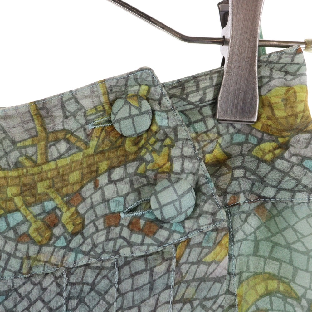 HERMES(エルメス) ロングスカート シルク オリーブグリーン レディース