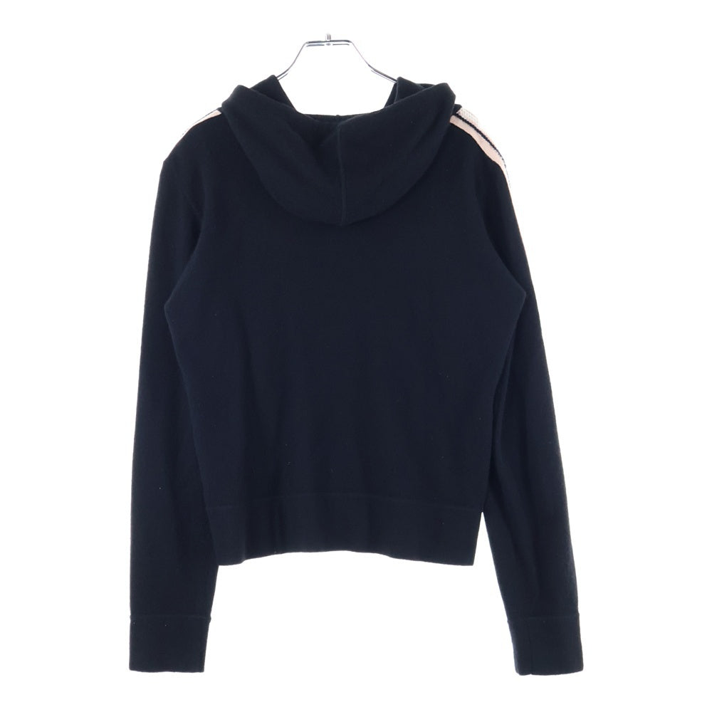 CHANEL(シャネル) 03AW ココマーク カシミヤニット サイドライン ジップアップ パーカー フーディー ブラック/ピンク P21859V01366