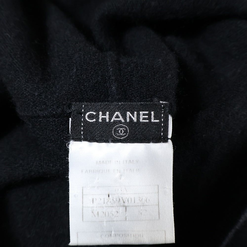 CHANEL(シャネル) 03AW ココマーク カシミヤニット サイドライン ジップアップ パーカー フーディー ブラック/ピンク P21859V01366